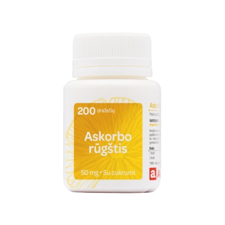 Askorbo rūgštis 50 mg, 200 dražečių