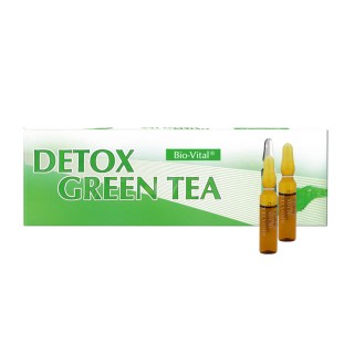 Bio-Vital „Detox” žalios arbatos koncentratas veido, kaklo, dekoltė odai, 15 ampulių