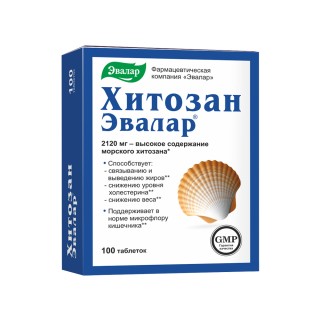 Evalar chitozan 500 mg, 100 tablečių