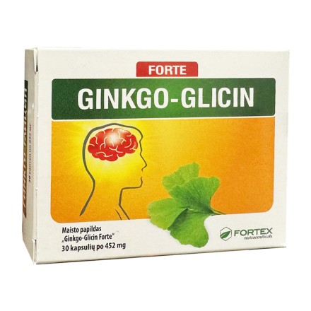 Fortex Ginkgo-glicin Forte dviskiautis ginkmedis + glicinas, 30 tablečių