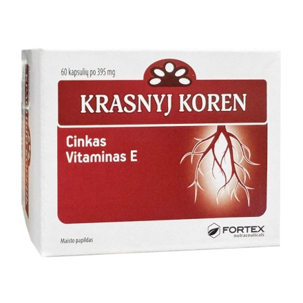 Fortex raudonoji šaknis + cinkas + vitaminas E, 60 tablečių