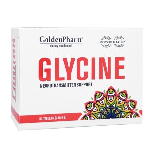 Golden Pharm glicinas burnoje tirpios tabletės, 50 tablečių