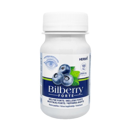 Herbin mėlynė forte akims (Vaccinium myrtillus), 100 tablečių