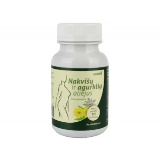 Herbin nakvišų ir agurklių aliejus su vitaminu E, 110 kapsulių