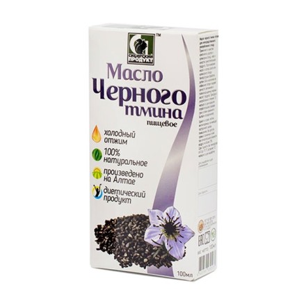 Juodgrudės aliejus juodųjų kmynų, šalto spaudimo „Sibiro produktas“, 100 ml