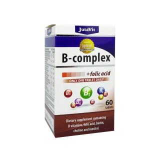 JutaVit vitamino B kompleksas + folio rūgštis + biotinas, 60 tablečių