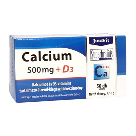 JutaVit kalcis 500 mg + vitaminas D3, 50 tablečių