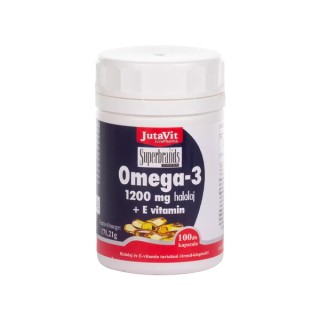 JutaVit žuvų taukai omega 3 1200 mg + vitaminas E, 100 kapsulių