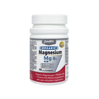 JutaVit organinis magnis + vitaminai B6 + D3, 50 kapsulių