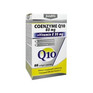 JutaVit koenzimas Q10 60 mg + vitaminas E 35 mg kofermentas, 66 kapsulės