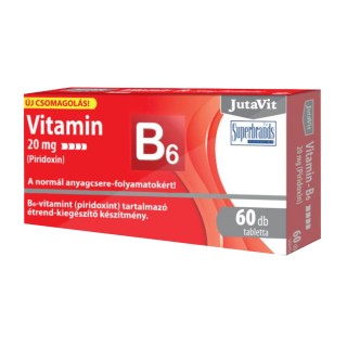 JutaVit vitaminas B6 20 mg (piridoksinas), 60 tablečių