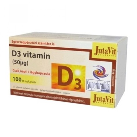 JutaVit vitaminas D3 2000 TV 50 mcg, 100 kapsulių