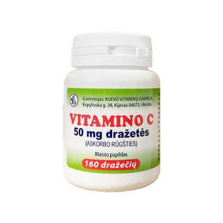 Vitaminas C askorbo rūgštis, 160 dražečių
