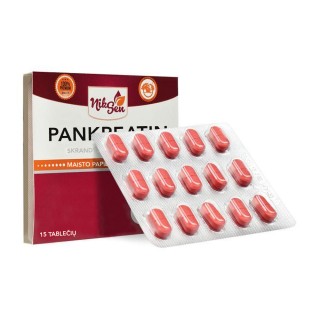 Niksen pankreatinas 200 mg, 15 tablečių