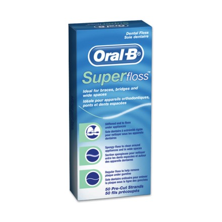 Oral-B super floss dantų siūlas, 50 vnt.