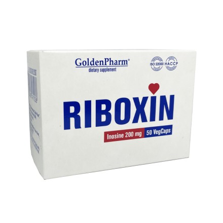 Riboksin 200 mg (vegan) inozinas, 50 kapsulių