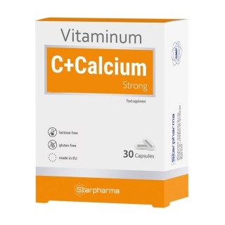 Starpharma vitaminas C + kalcis strong, 30 kapsulių