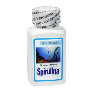 Spirulinas 500 mg, 90 tablečių