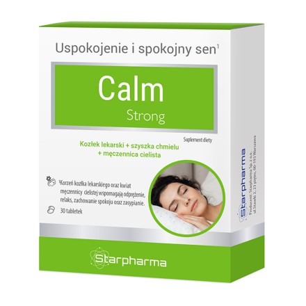 Starpharma calm strong apynys + pasiflora + valerijonas, 30 tablečių