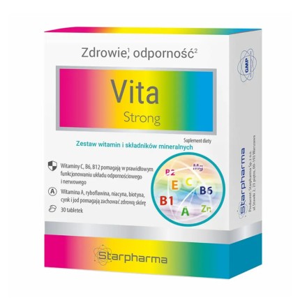 Starpharma vita strong su 17 vitaminų ir mineralų, 30 tablečių