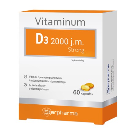 Starpharma vitaminum D3 2000 TV strong, 60 kapsulių