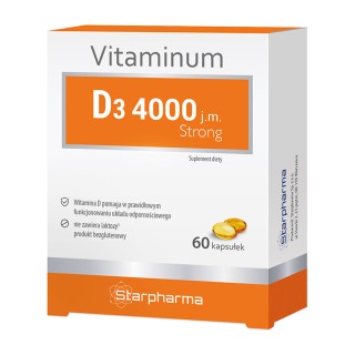 Starpharma vitaminas D3 4000 TV strong, 60 kapsulių