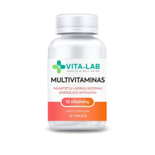 VITA-LAB multivitaminai su 12 komponentų, 90 tablečių
