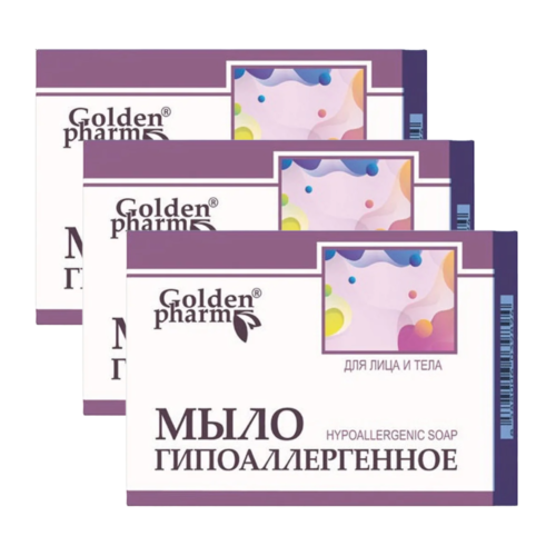 Golden Pharm hipoalerginis muilas jautriai odai, 3 x 70 g