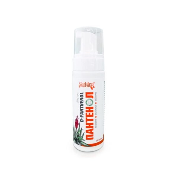 Golden pharm purškiamosios pantenolio putos 10% su Aloe Vera, 150 ml