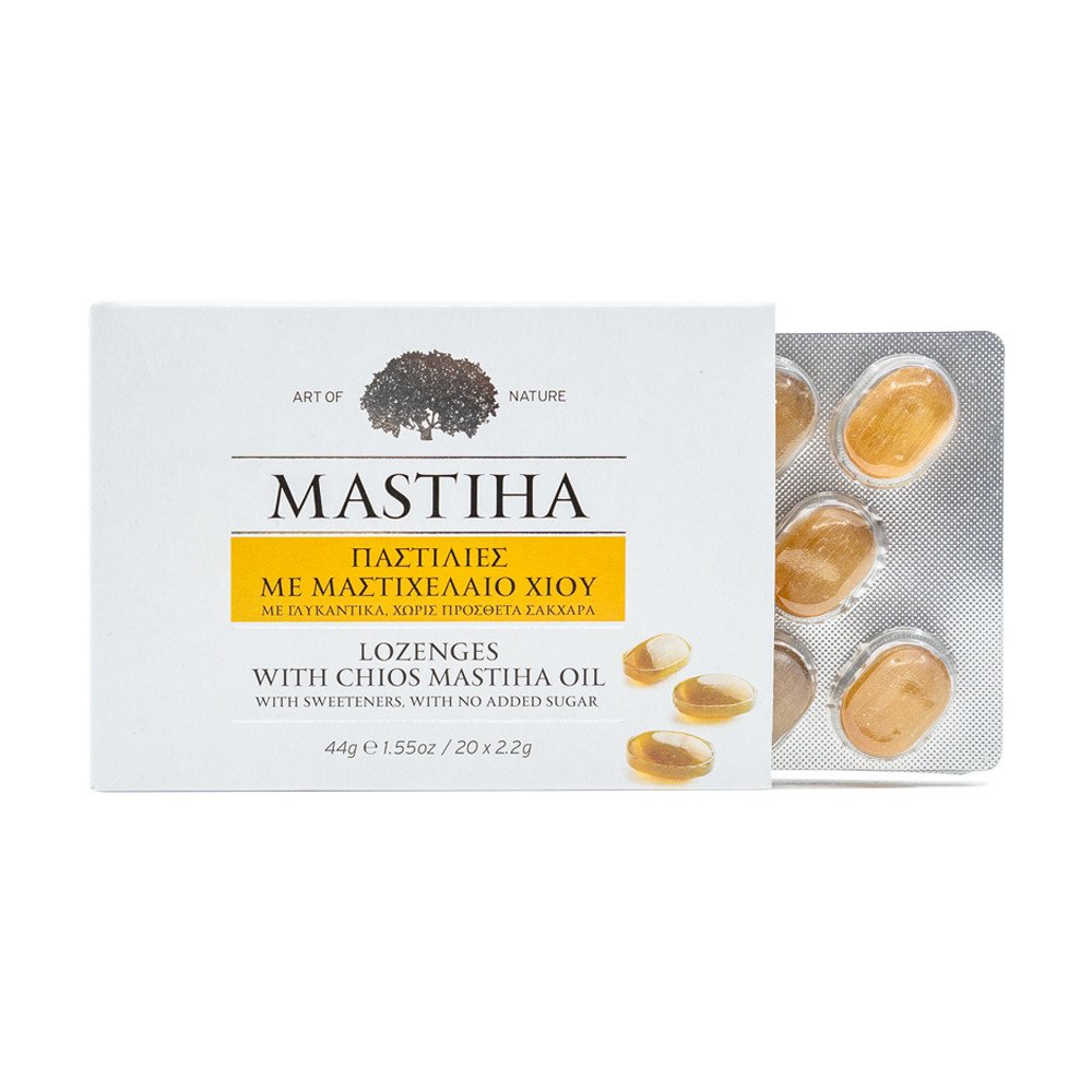 Mastiha Mastika Lutschtabletten für die Mundhygiene mit Pistazienöl, 44 g