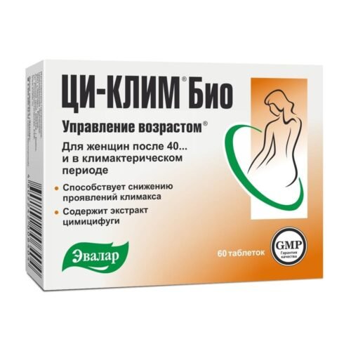 Evalar Ci-Klim menopauzei kekinė blakedužė cimicifuga, 60 tablečių