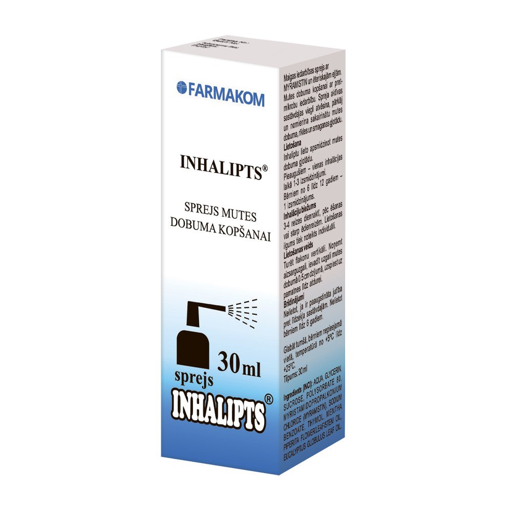 Inhalipt oral spray for oral cavity care with Miramistin, 30 ml