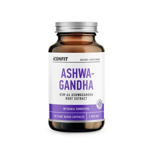 Ashwagandha ašvaganda (migdomoji vitanija) ICONFIT, 90 kapsulių