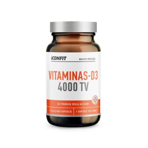 Iconfit vitamin D3 4000 IU + grapeseed oil + sunflower oil, 90 capsules