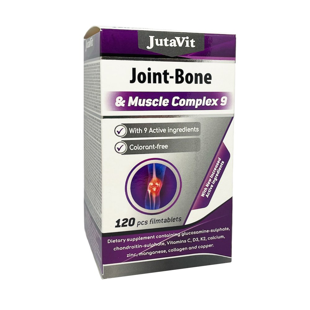 JutaVit Joint Bone Muscle Complex 9 kremzlės, kaulai, raumenys, 120 tablečių