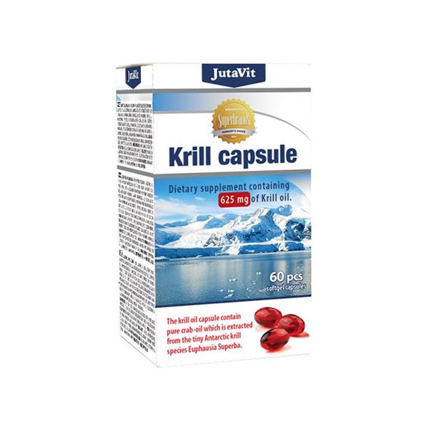 JutaVit krilių taukai 625 mg, 60 kapsulių