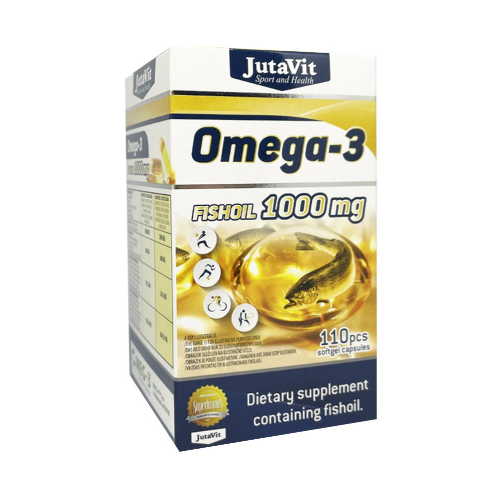 JutaVit omega 3 žuvų taukai 1000 mg, 110 kapsulių