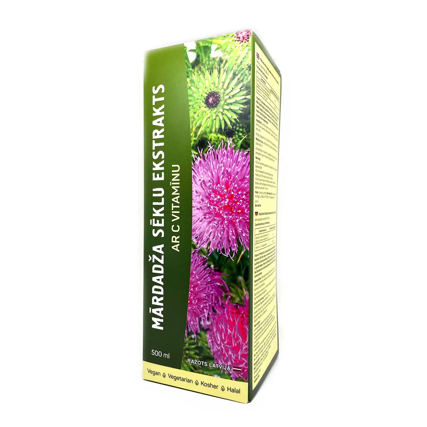 Natural milk thistle seed extract with vitamin C, 500 ml