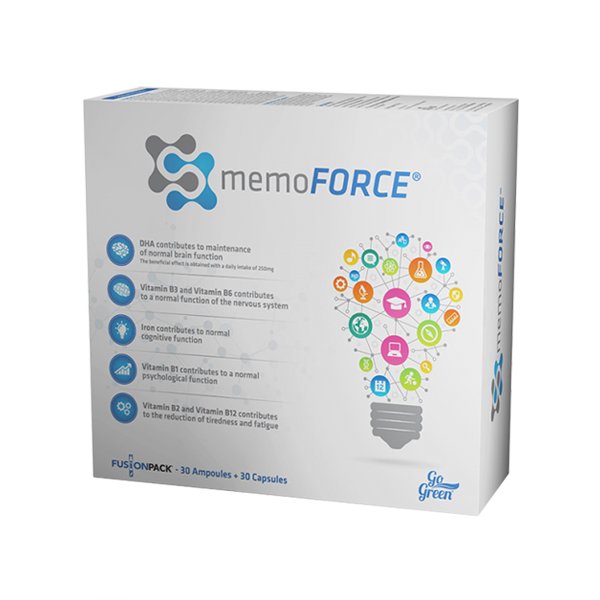 memoForce fusionPack for brain, 30 ampoules and capsules