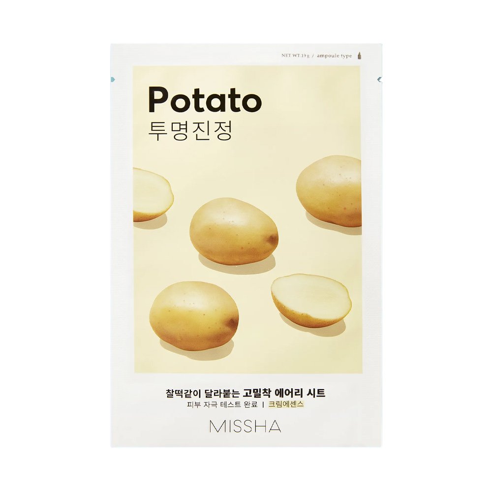 Missha Airy Fit brightening sheet face mask with potato extract, 1 pcs.