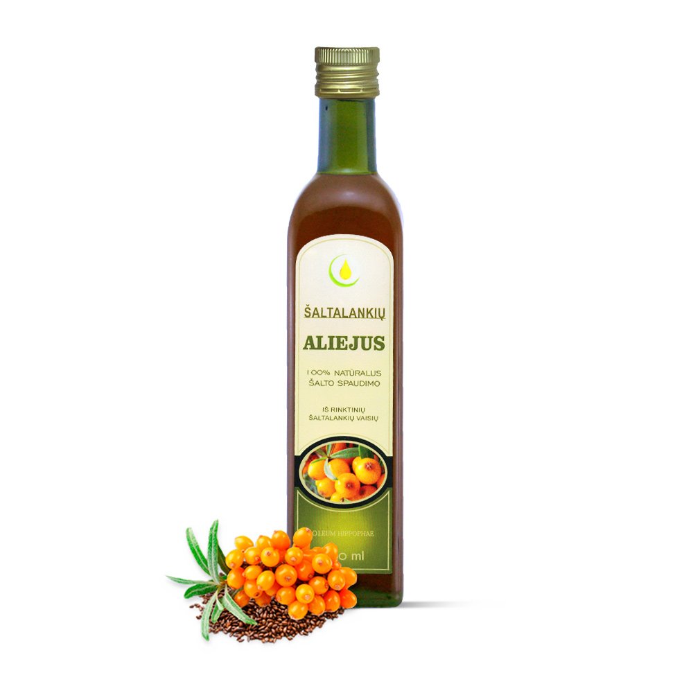 Sea buckthorn oil unrefined, cold pressed, 500 ml