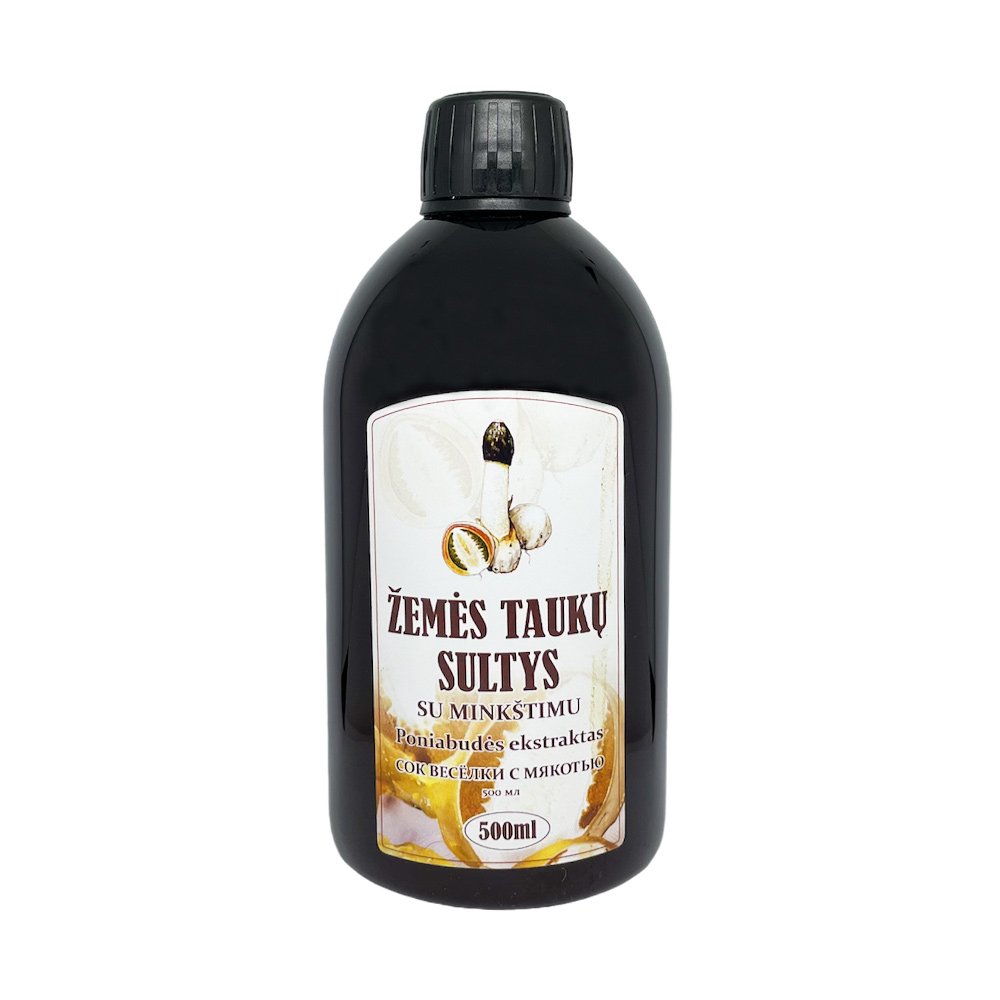 Žemės taukų sultys poniabudės ekstraktas su minkštimu, 500 ml