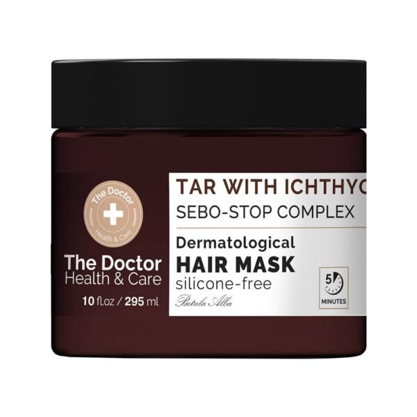 The Doctor kaukė plaukams beržo degutas + ichtiolis + Sebo-Stop kompleksas, 295 ml