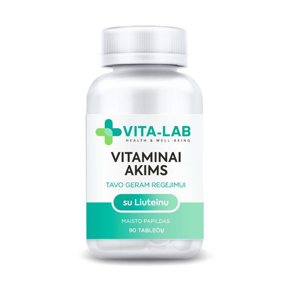 VITA-LAB vitaminai akims su liuteinu + mėlynių ekstraktu, 90 tablečių