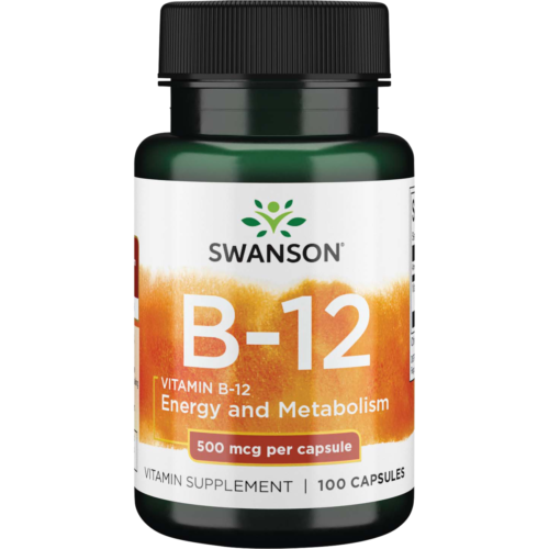 Vitaminas B12 500 µg, 100 kapsulių